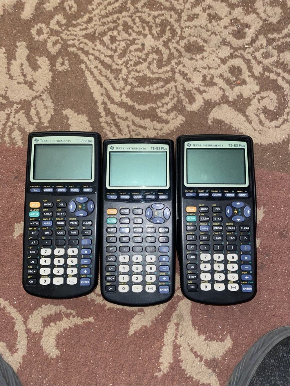 Texas Instruments Ti 83 Plus Graphing Calculator Lot Of 3 As Is